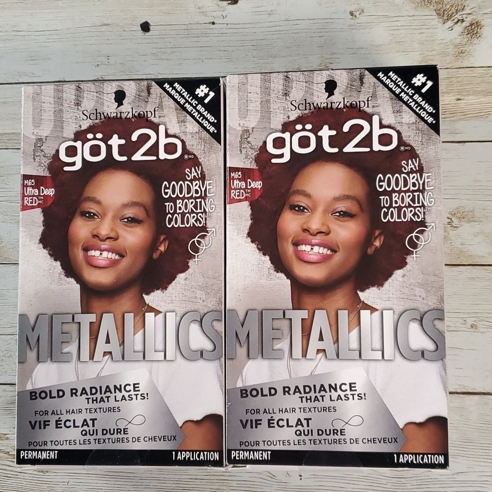 NEW‎ 2 Schwartzkopf göt 2b M65 Ultra Deep Red Metallics Boxes Permanent Hair Dye